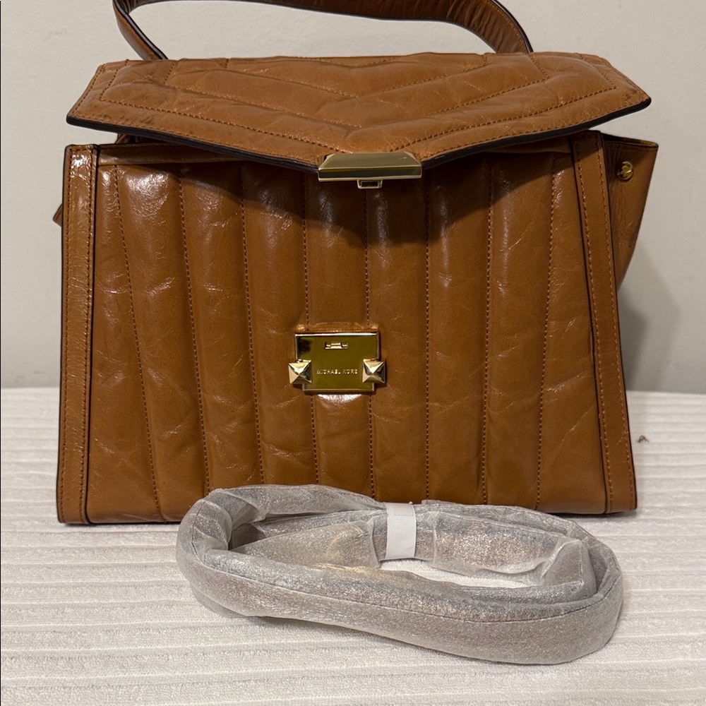 Michael Kors Tan Quilted Satchel